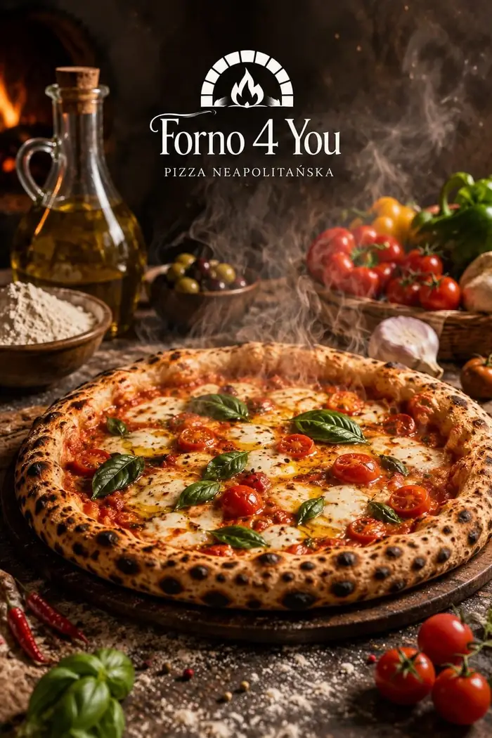 Gorąca pizza neapolitańska z bazylią